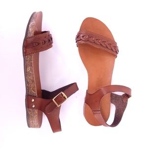 Nomadas | Aztec Brown Buckle Strap Sandals